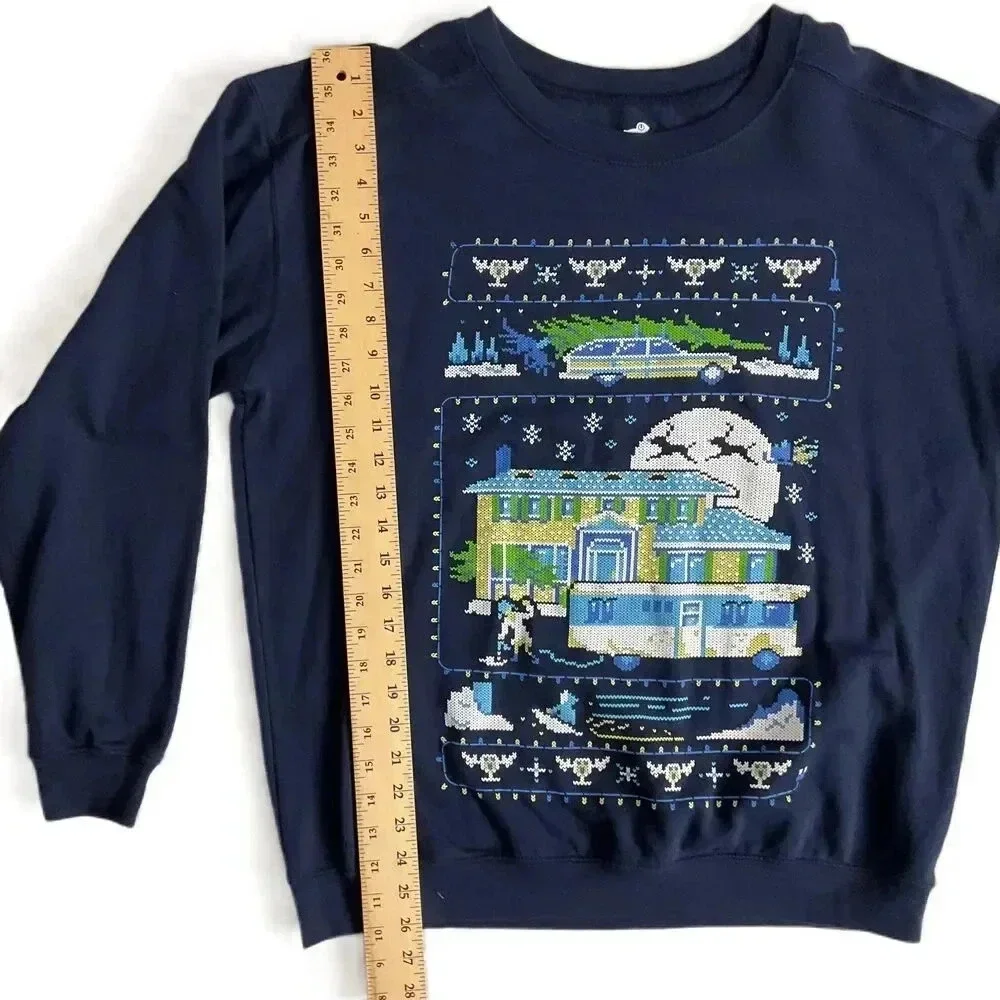 TeeFury Blue Graphic Long Sleeve Crew‎ Neck Casual Sweatshirt Large